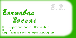 barnabas mocsai business card
